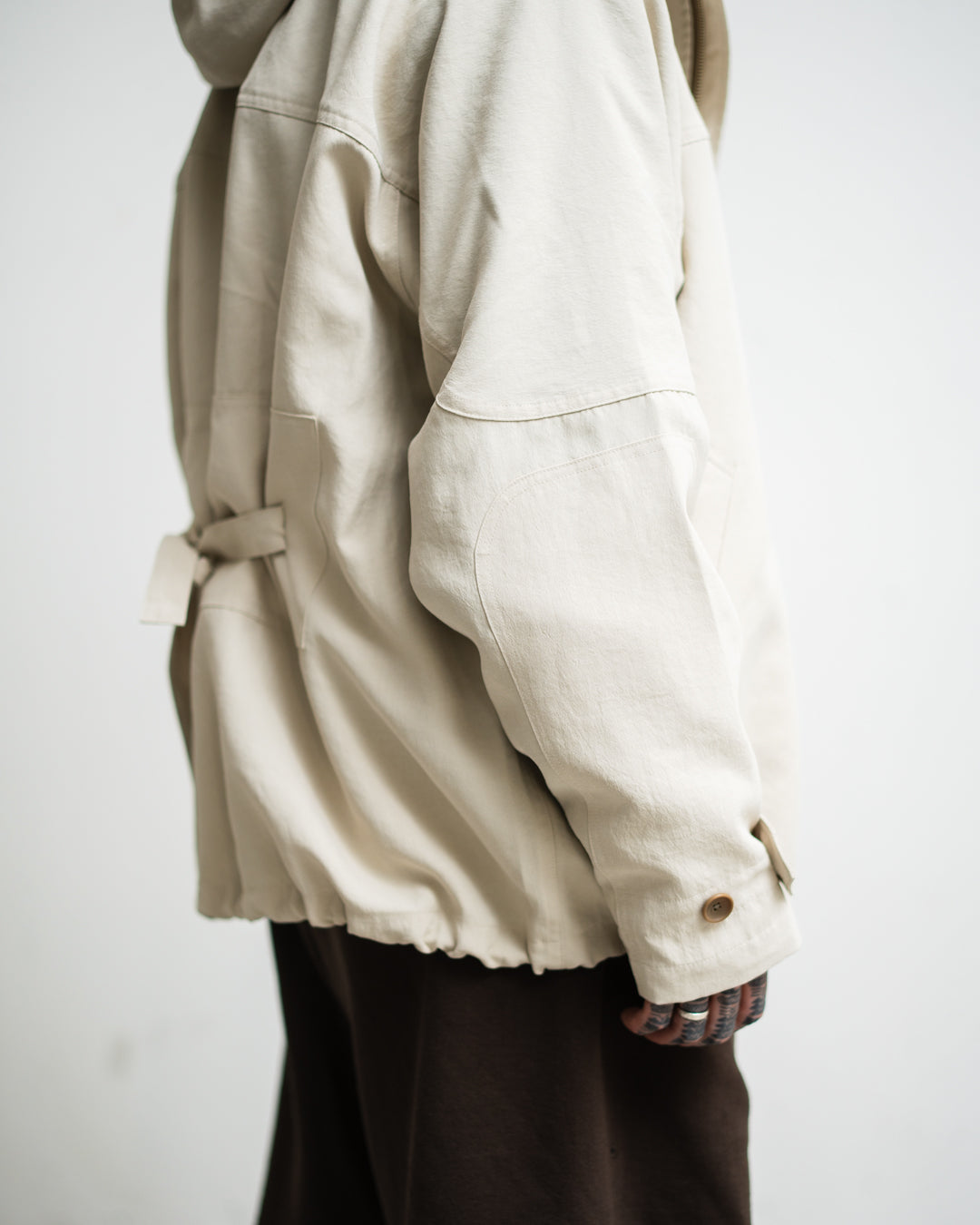 meanswhile Desert Cloth Neutral Hooded Blouson