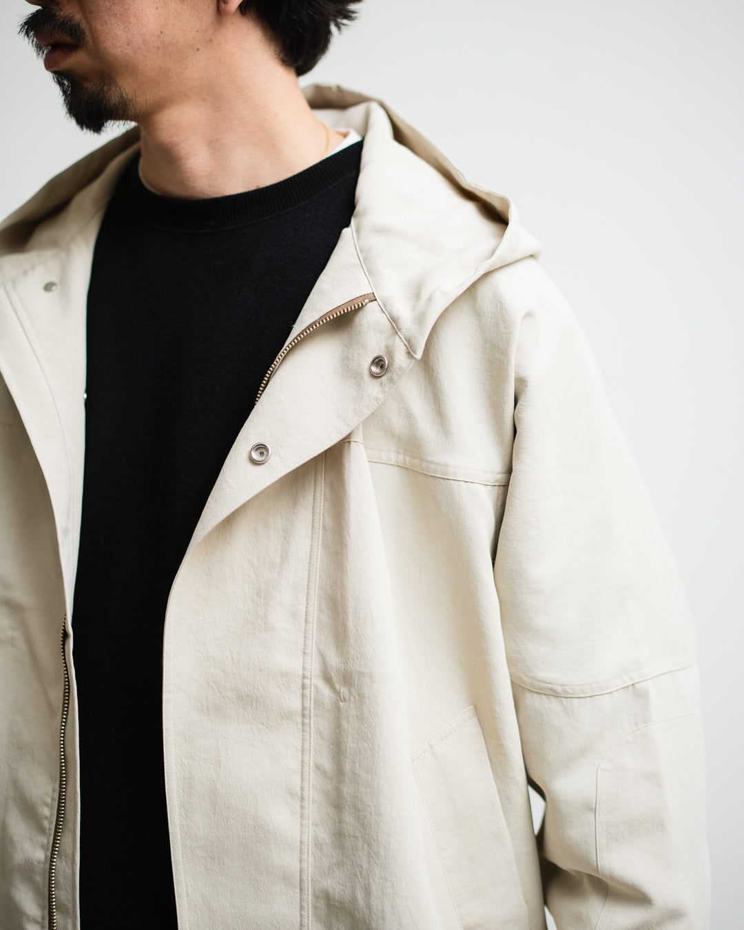 meanswhile Desert Cloth Neutral Hooded Blouson