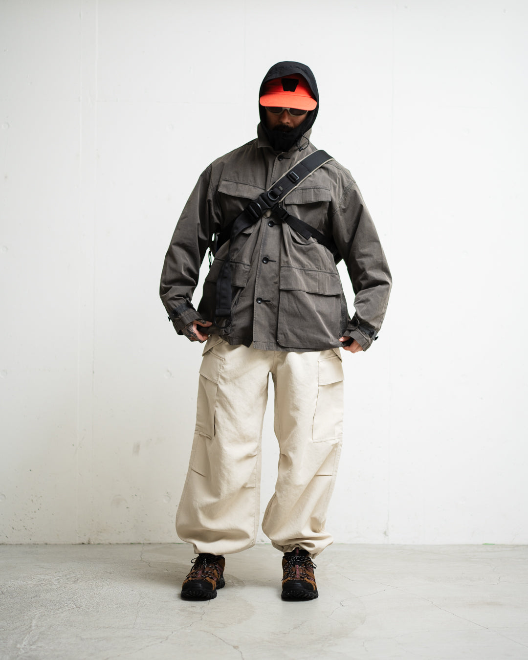 meanswhile Frosted Trinity Chambray Fatigue Blouson