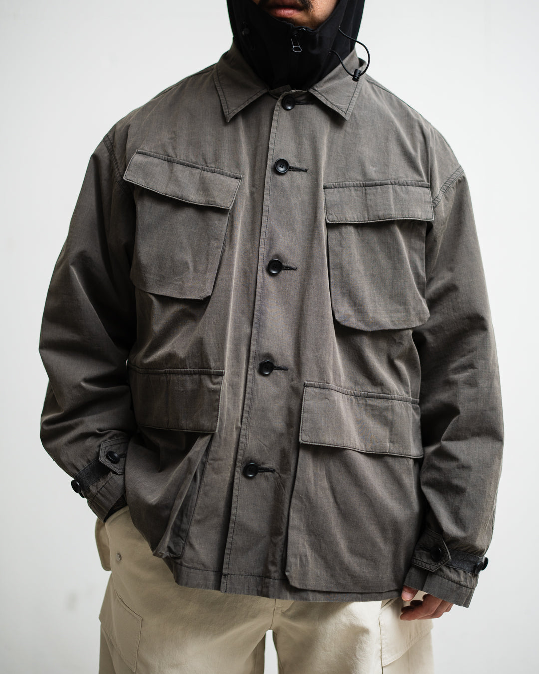meanswhile Frosted Trinity Chambray Fatigue Blouson