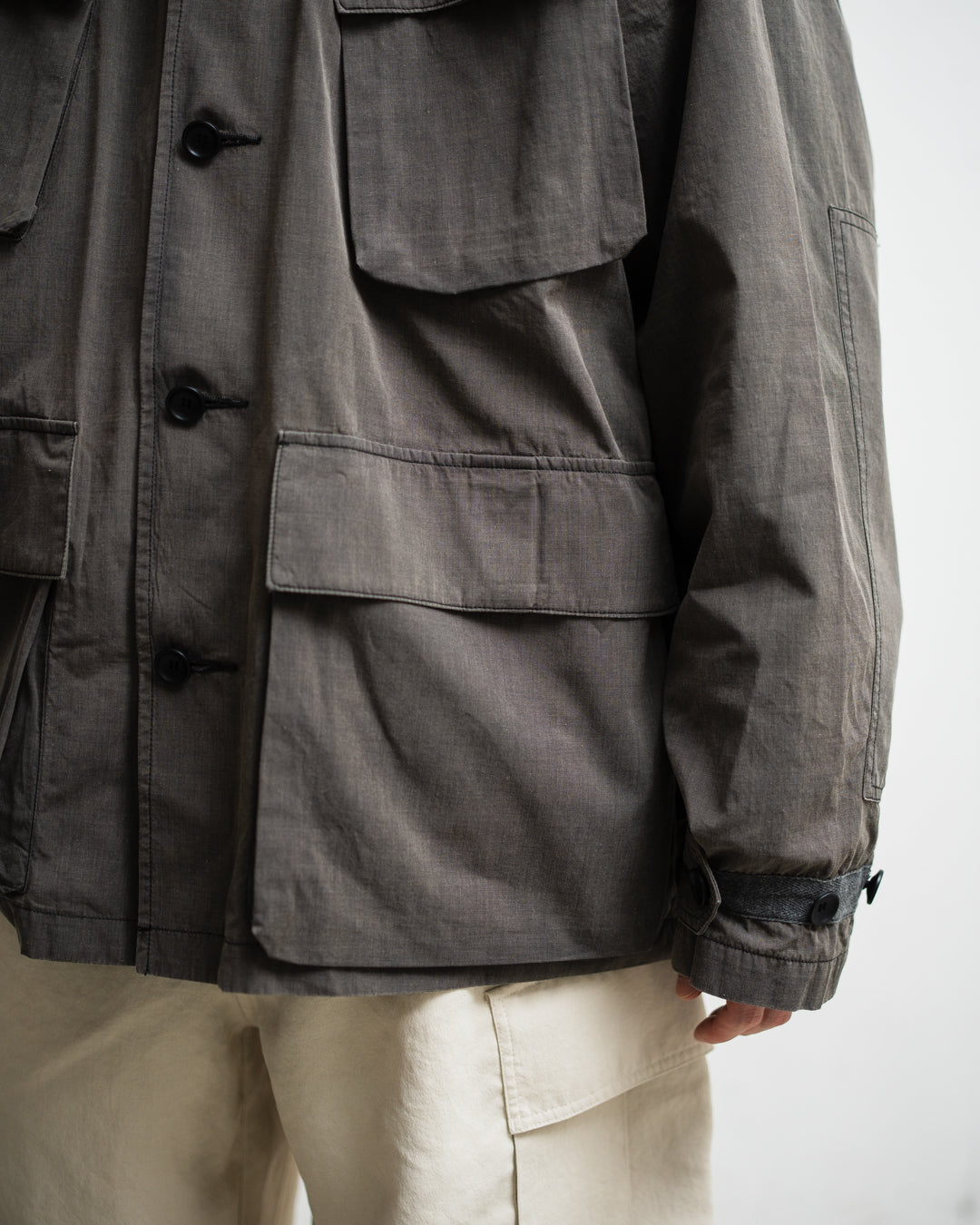 meanswhile Frosted Trinity Chambray Fatigue Blouson