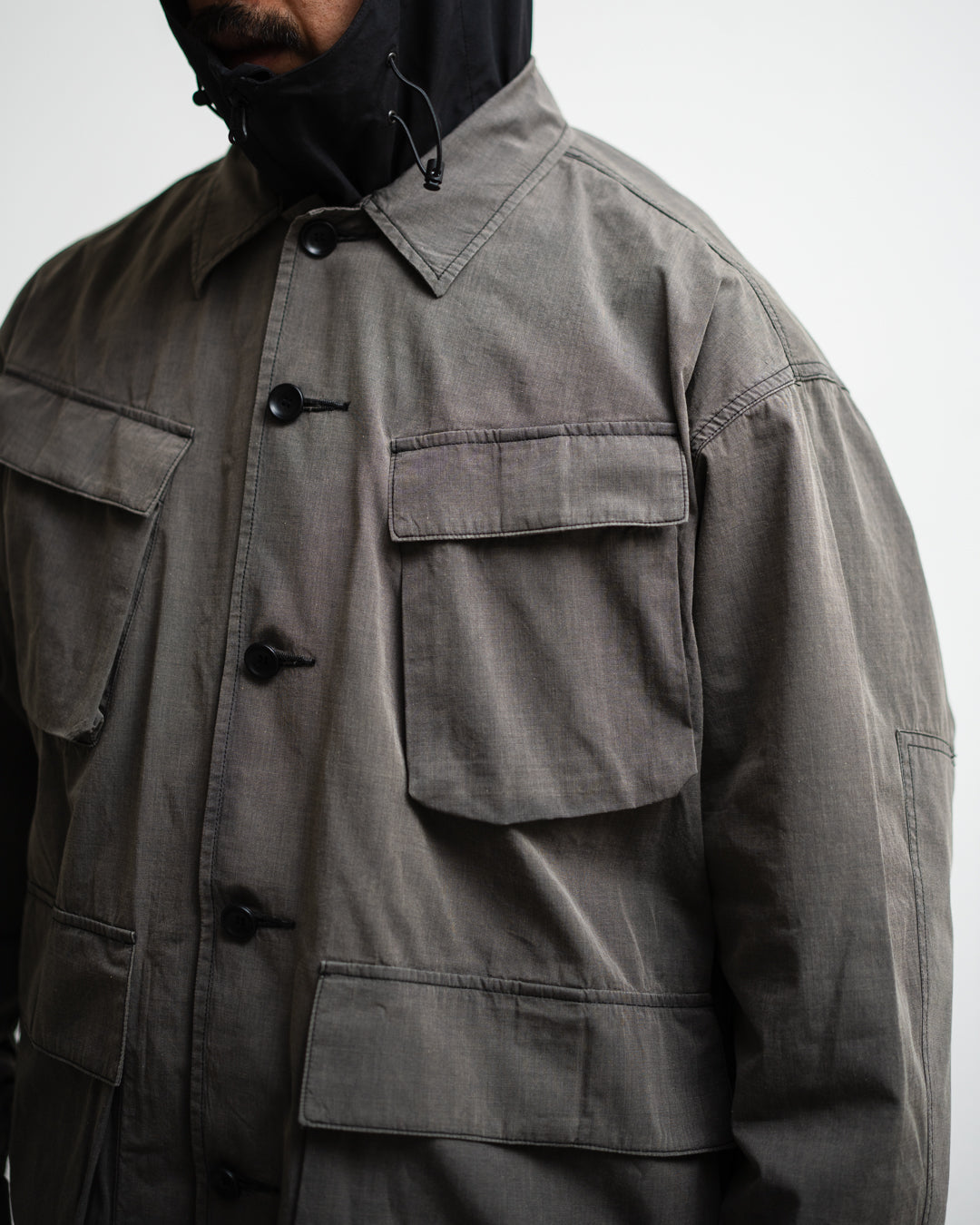 meanswhile Frosted Trinity Chambray Fatigue Blouson