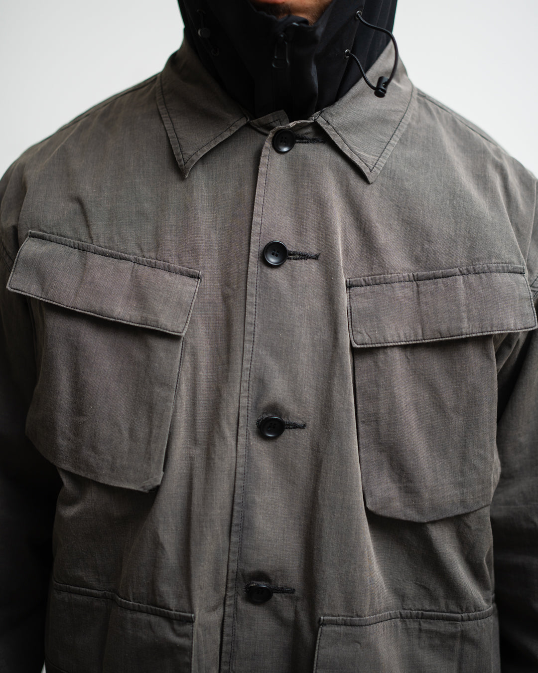 meanswhile Frosted Trinity Chambray Fatigue Blouson