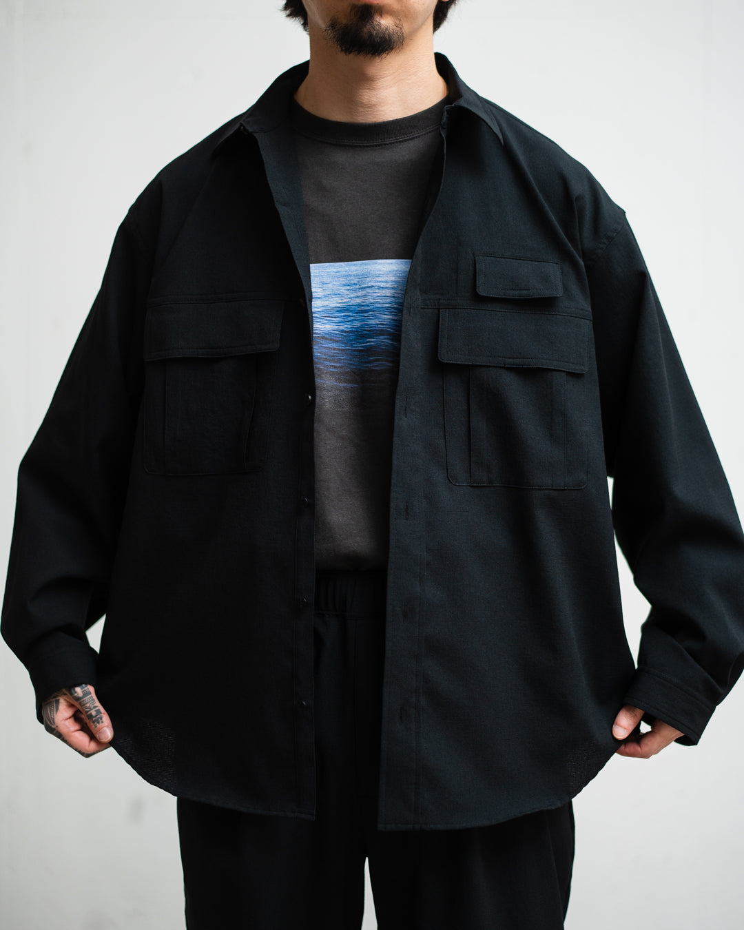 meanswhile Breathable Linen Luggage L/S SH