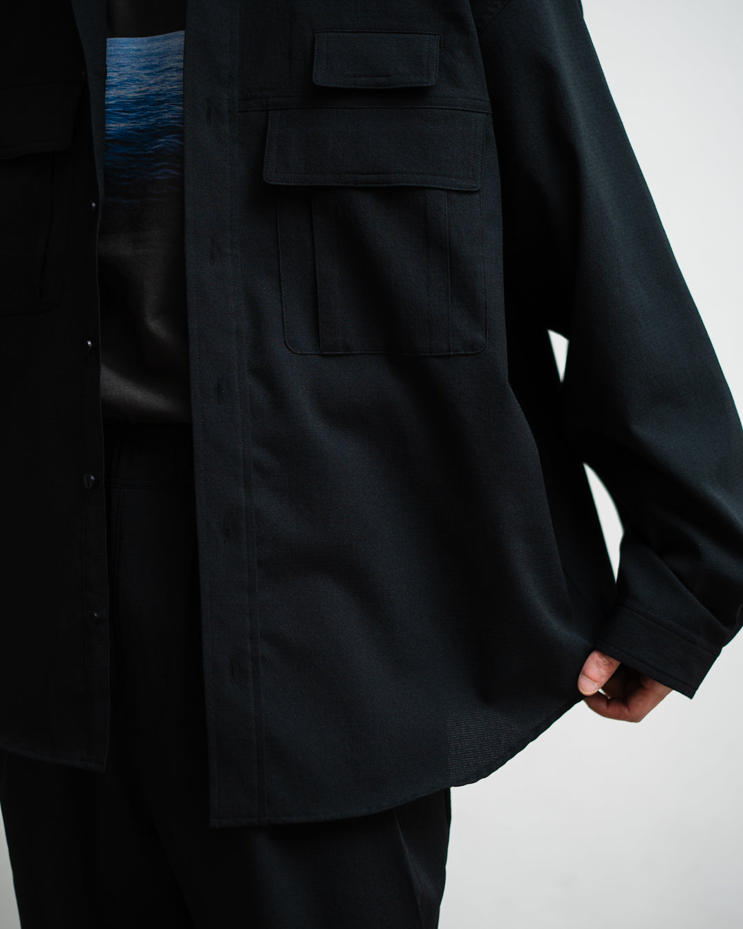 meanswhile Breathable Linen Luggage L/S SH