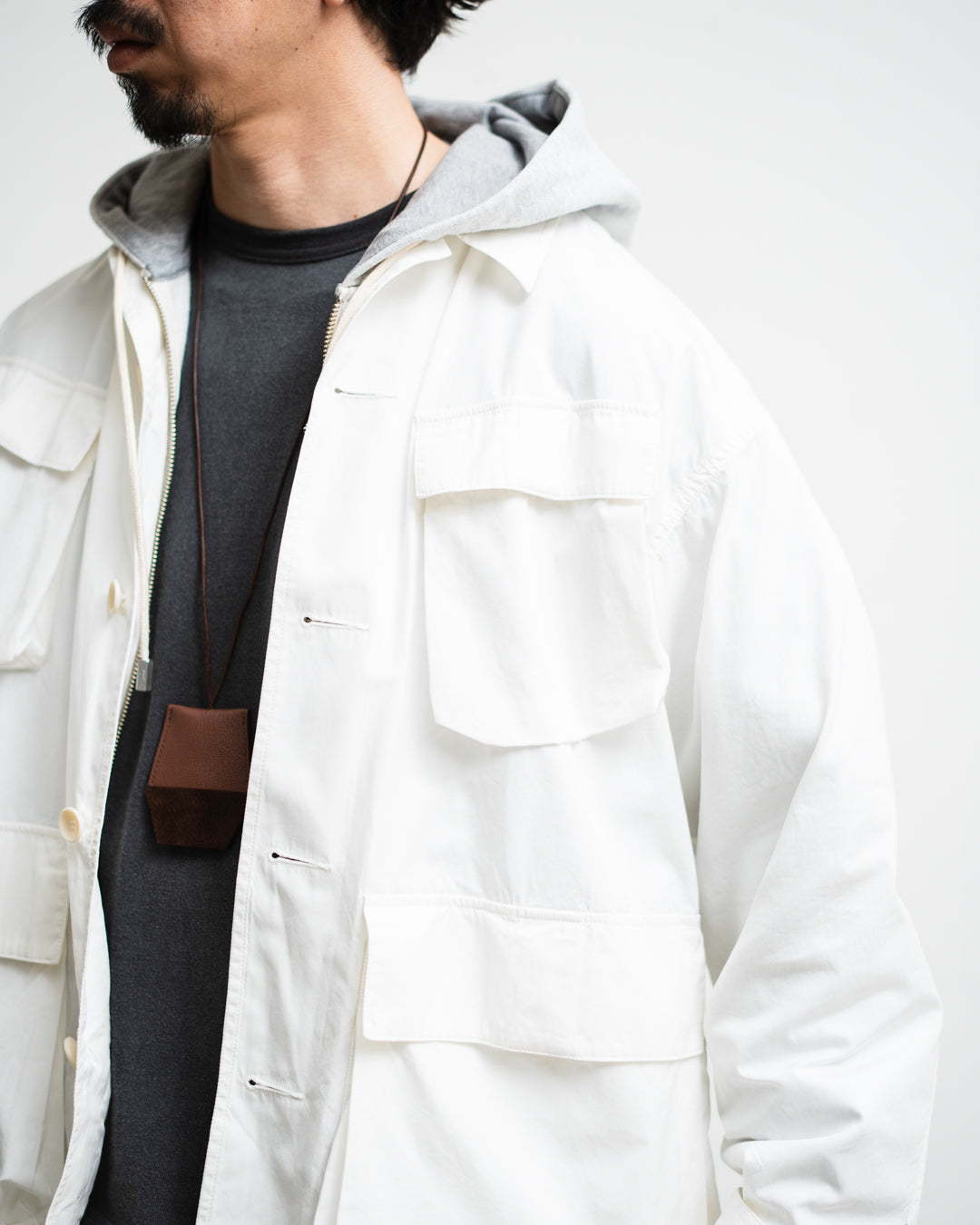 meanswhile Frosted Trinity Chambray Fatigue Blouson