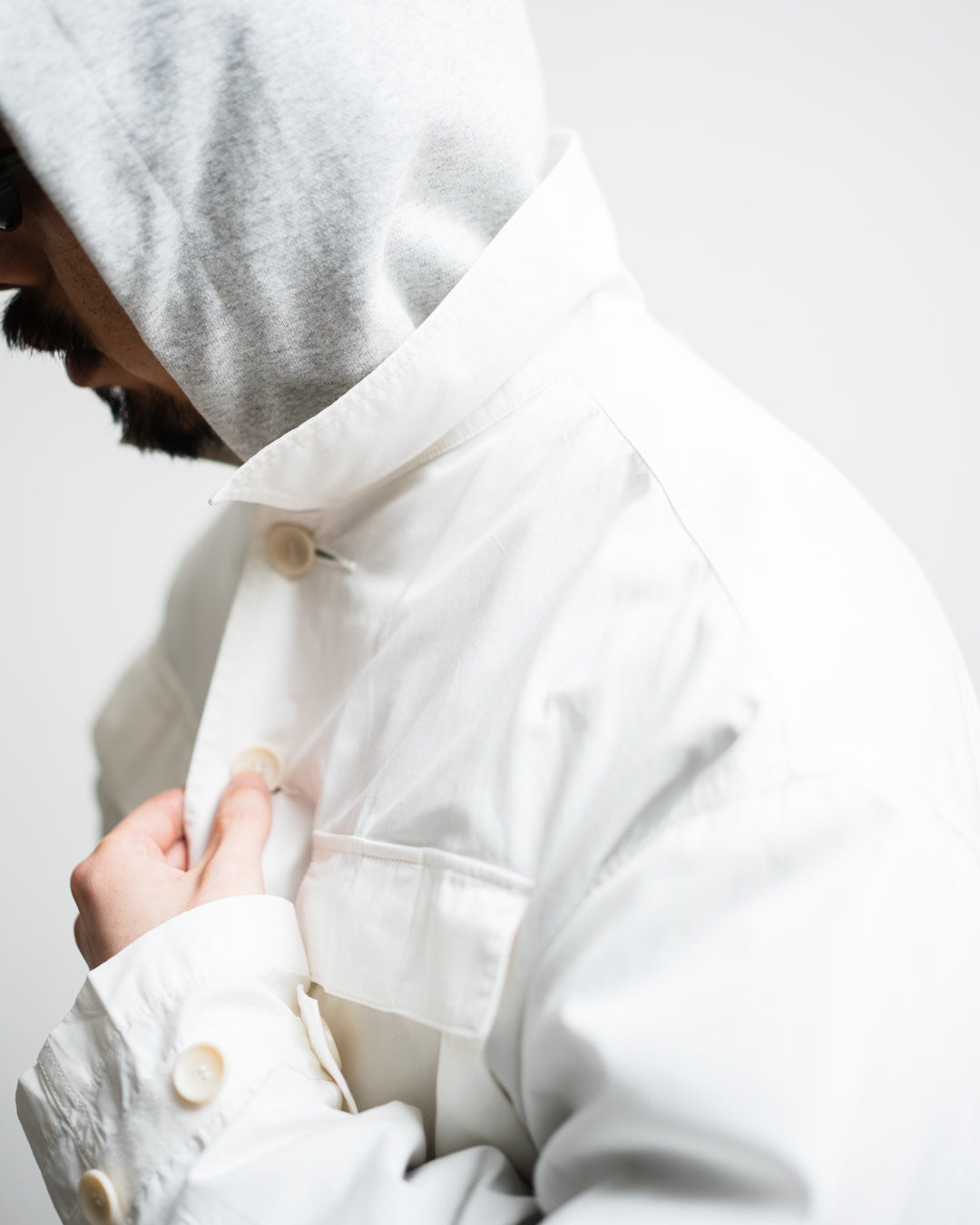 meanswhile Frosted Trinity Chambray Fatigue Blouson