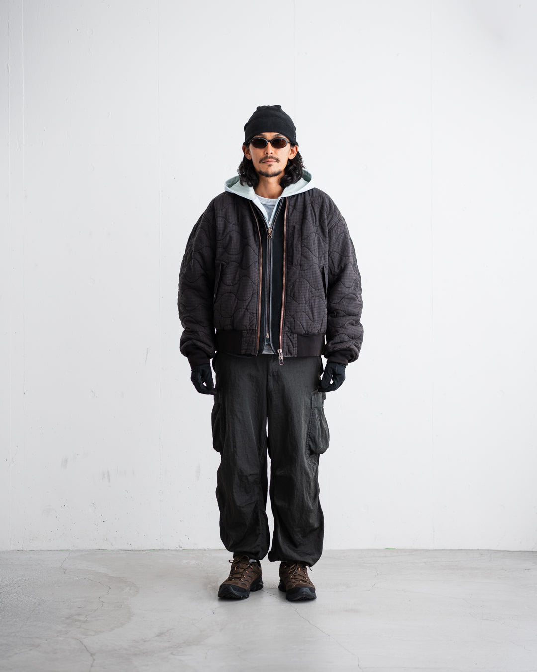 ANACHRONORM NYLON QUILTING BOMBER JACKET
