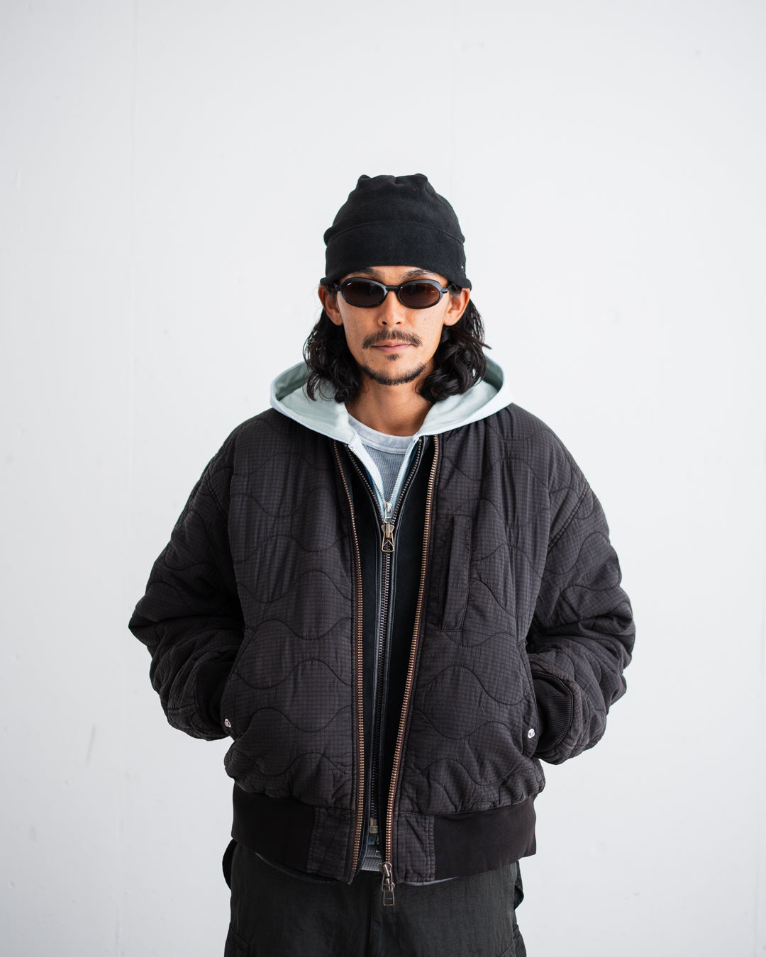 ANACHRONORM NYLON QUILTING BOMBER JACKET
