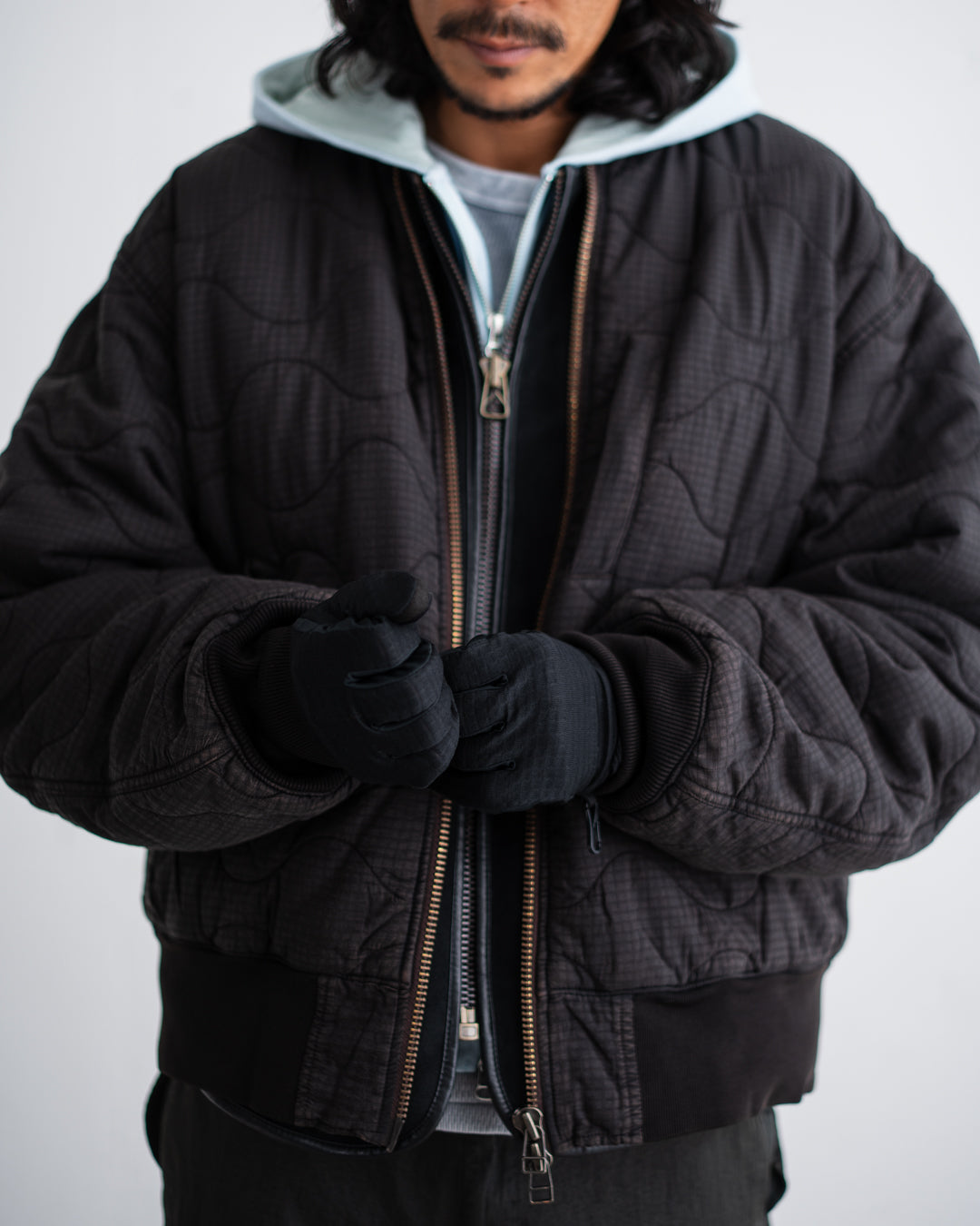 ANACHRONORM NYLON QUILTING BOMBER JACKET