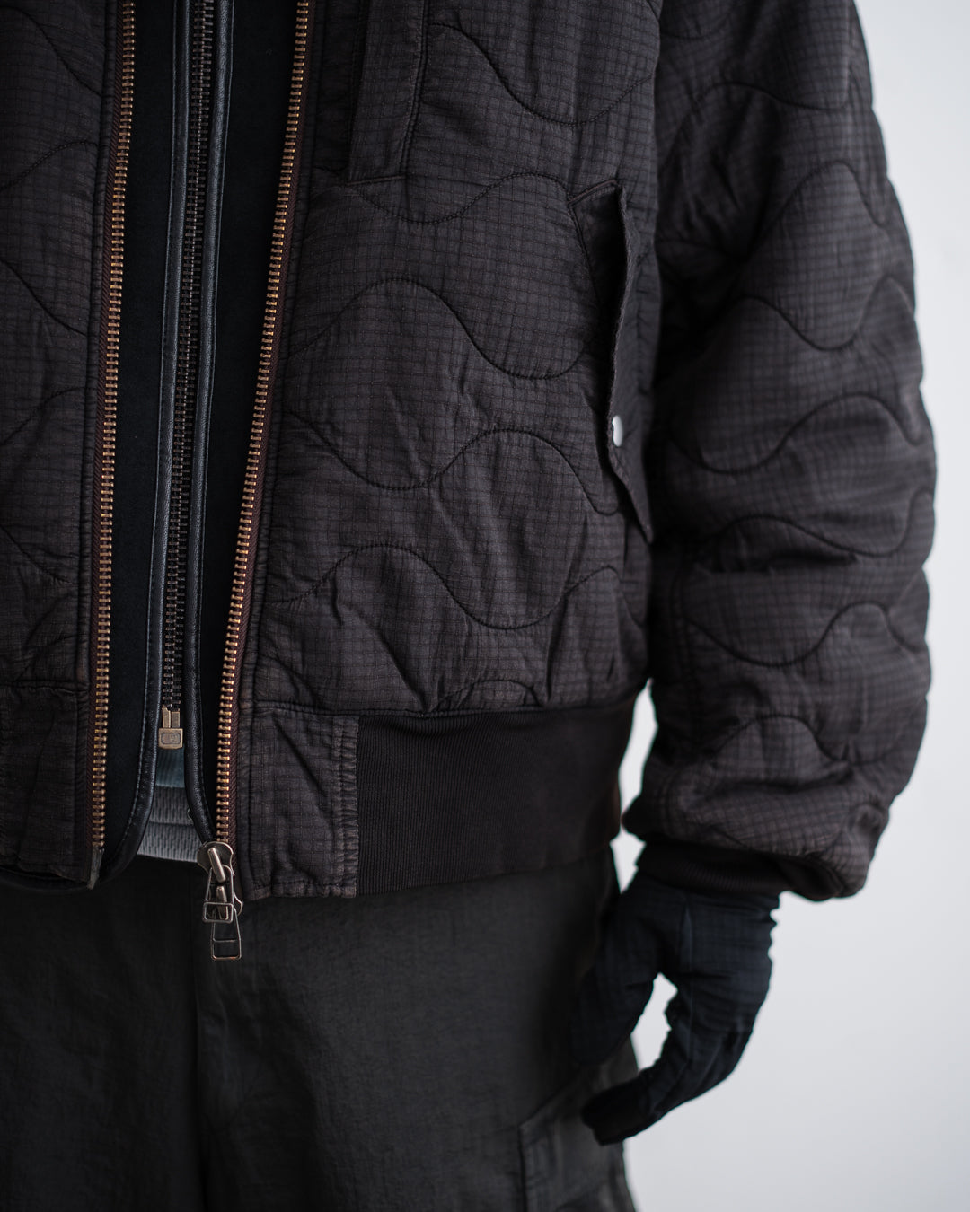 ANACHRONORM NYLON QUILTING BOMBER JACKET
