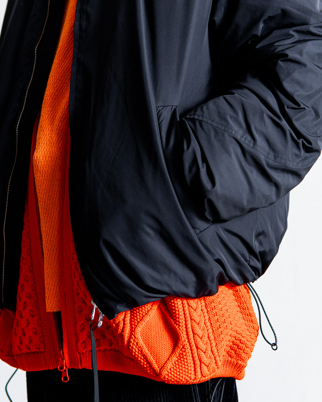 YDOT COLLARLESS BOMBER DOWN JACKET