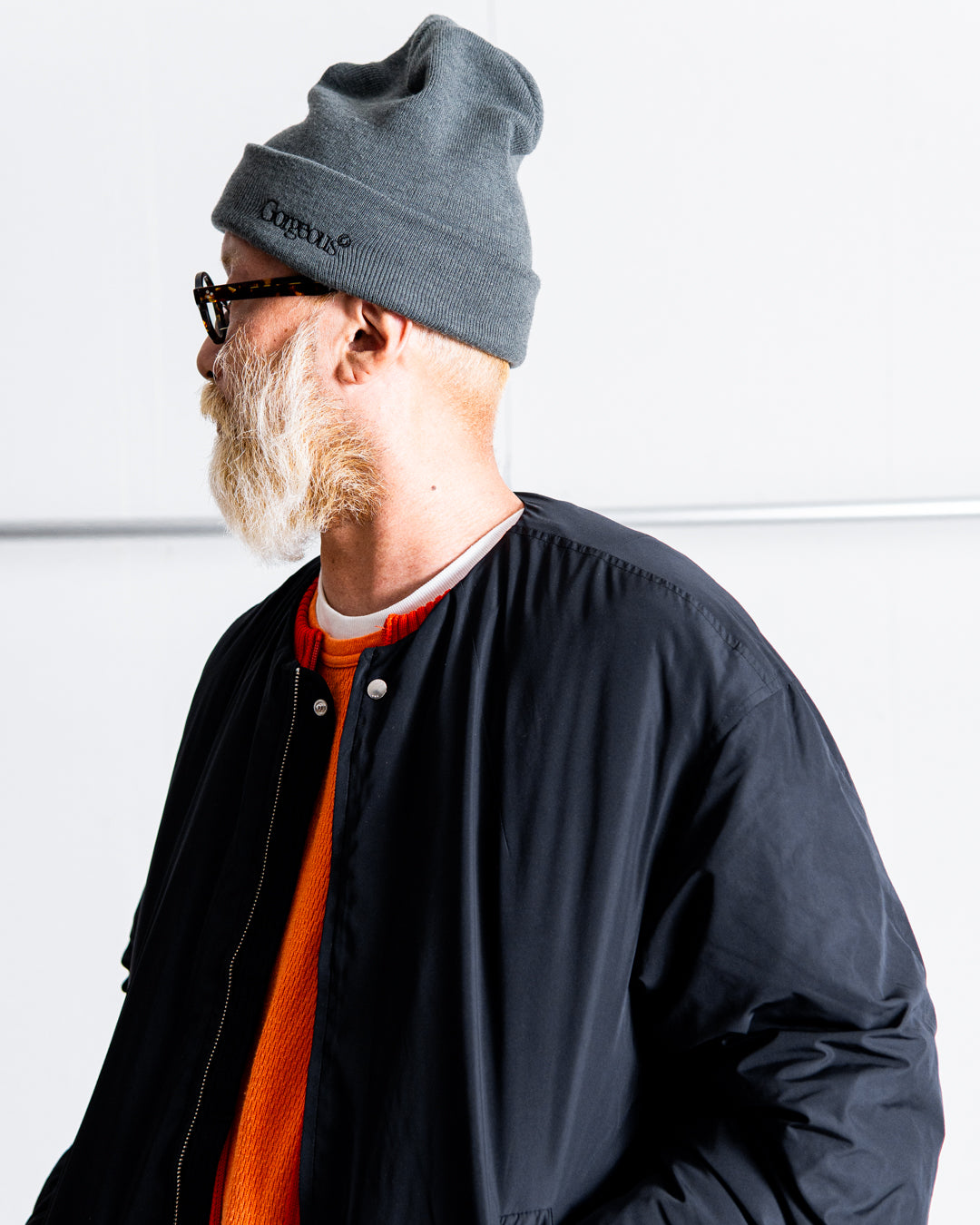 YDOT COLLARLESS BOMBER DOWN JACKET