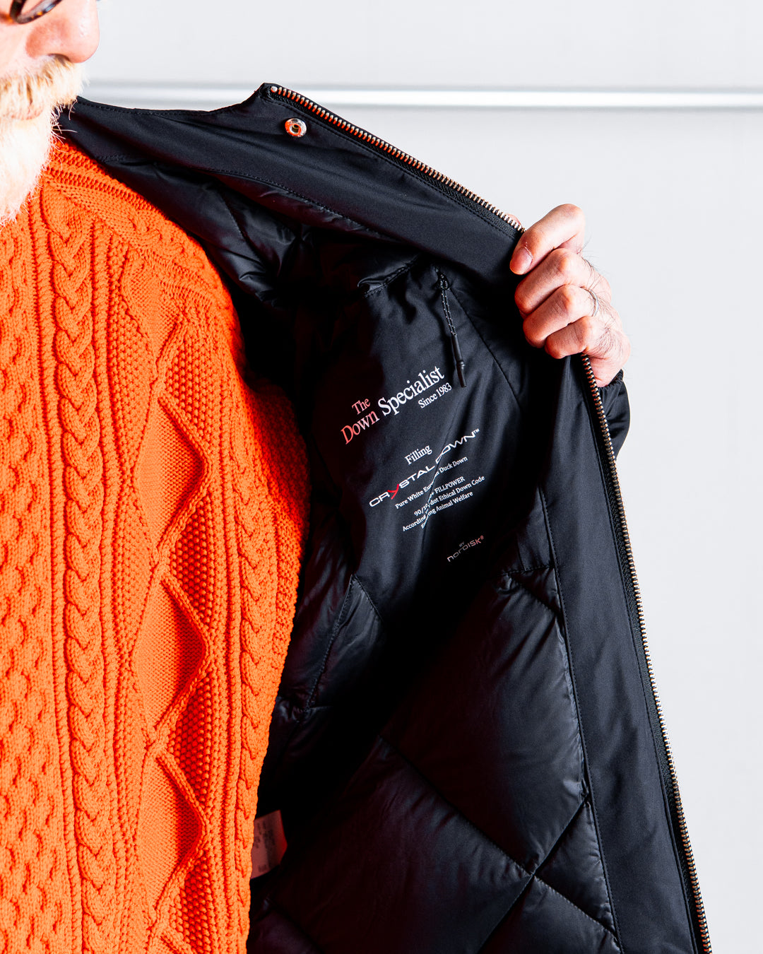 YDOT COLLARLESS BOMBER DOWN JACKET