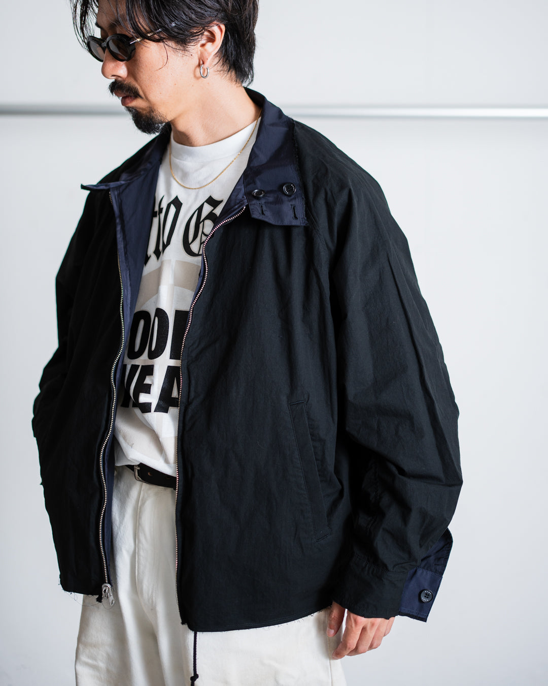Name. REVERSIBLE HARRINGTON JACKET : IRREGULAR INSIDE OUT