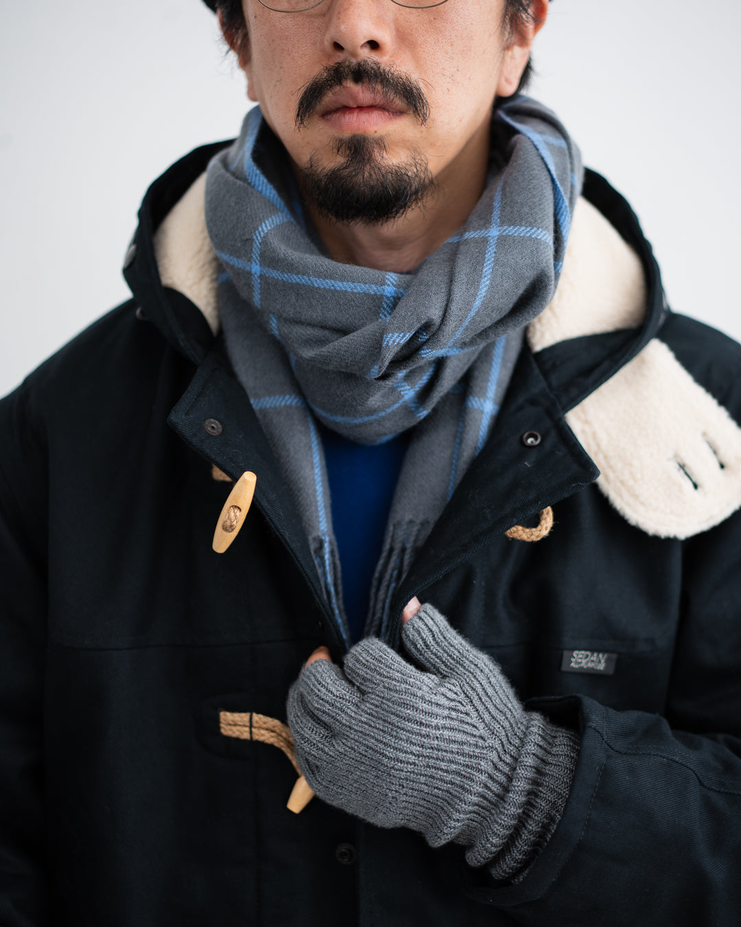 [10.31 sat 12:00 Release] SEDAN ALL-PURPOSE Cashmere Wool Grid Stole