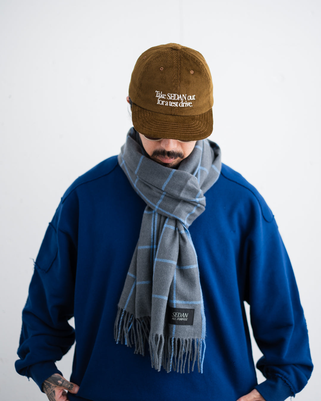 [10.31 sat 12:00 Release] SEDAN ALL-PURPOSE Cashmere Wool Grid Stole