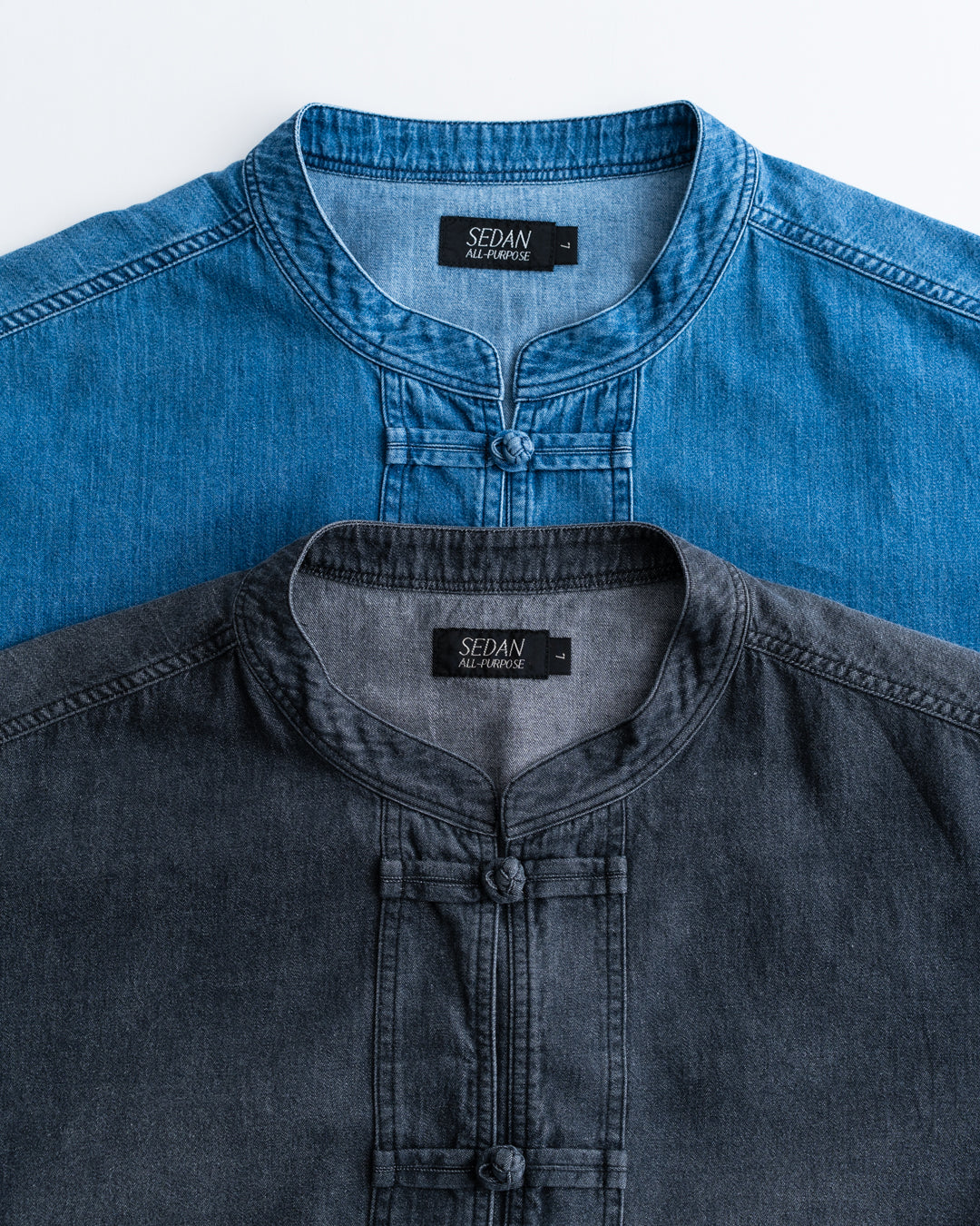 [4.4 sat 12:00 Release] SEDAN ALL-PURPOSE Light Denim Kungfu Shirt