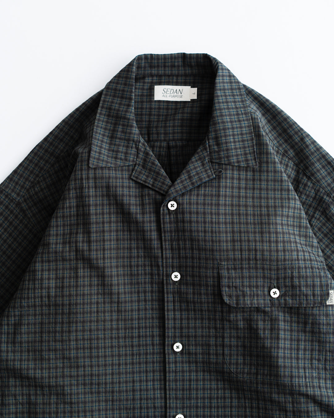 GREED DOBBY CHECK トップス CALEE - Dobby check pattern swing top (Gray) / ドビーチェック
