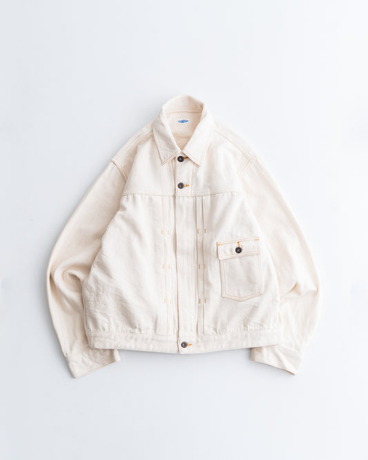 [4.11 sat 12:00 Release] FOUNDOUR LOOSELY WOVEN DENIM ZIP UP BLOUSON