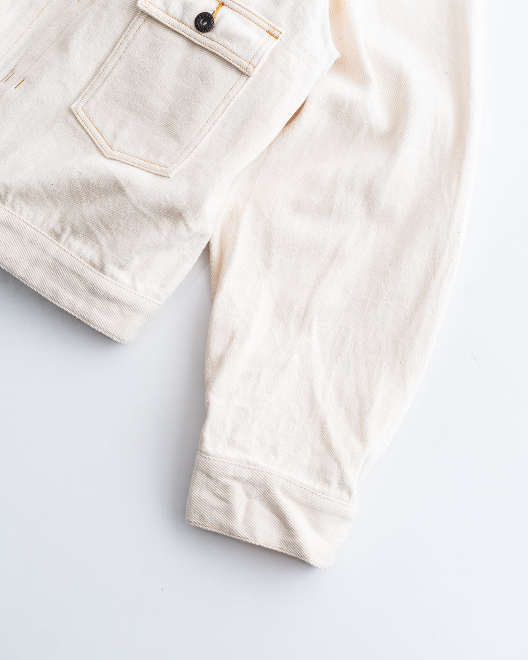 FOUNDOUR LOOSELY WOVEN DENIM ZIP UP BLOUSON