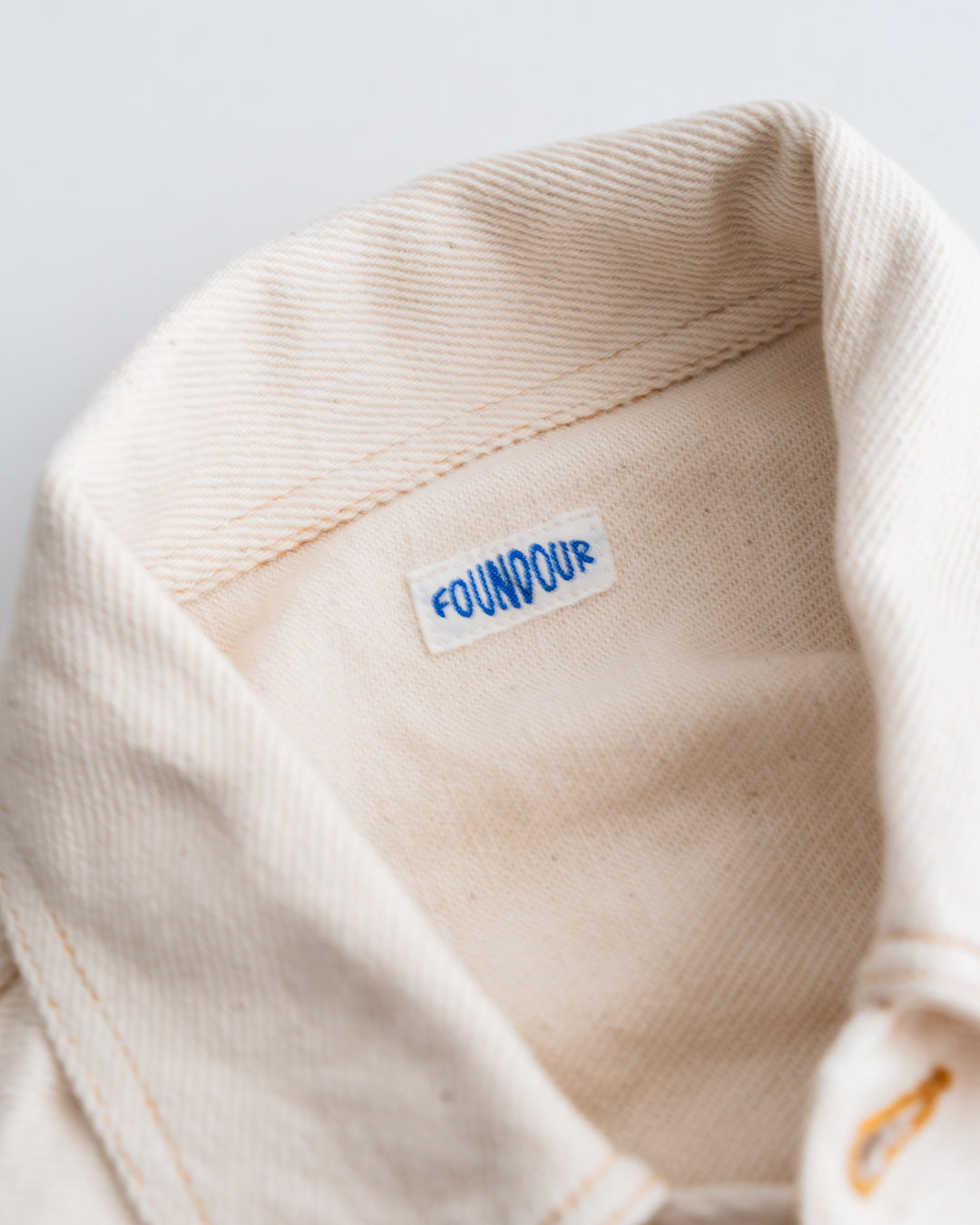 FOUNDOUR LOOSELY WOVEN DENIM ZIP UP BLOUSON