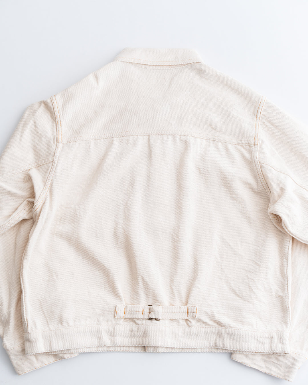 FOUNDOUR LOOSELY WOVEN DENIM ZIP UP BLOUSON