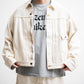 FOUNDOUR LOOSELY WOVEN DENIM ZIP UP BLOUSON