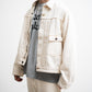FOUNDOUR LOOSELY WOVEN DENIM ZIP UP BLOUSON