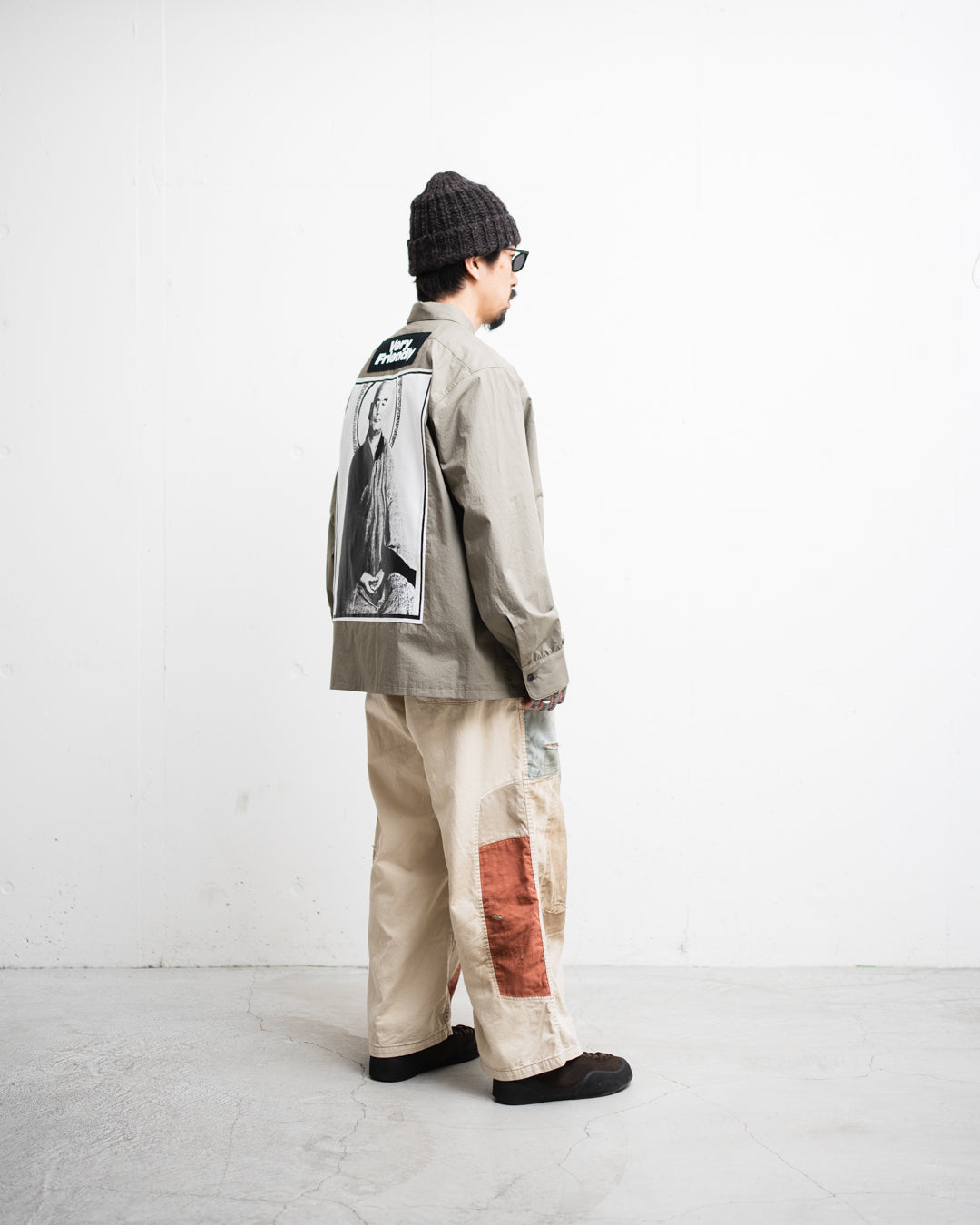 ANACHRONORM REMAKED MIX PANEL WIDE EASY PANTS