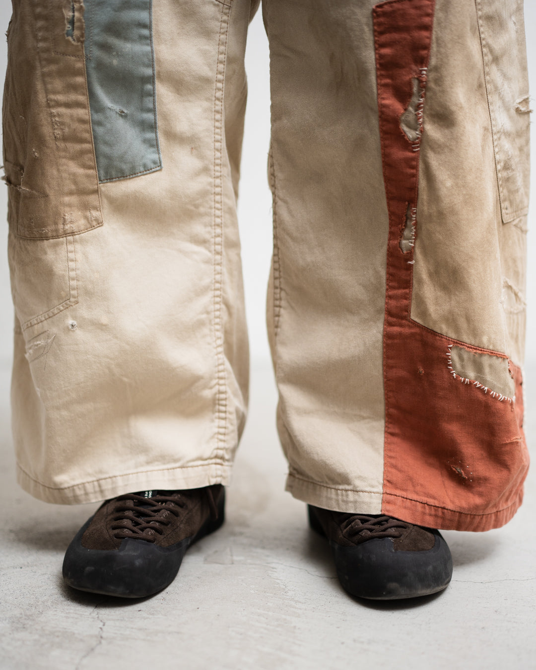 ANACHRONORM REMAKED MIX PANEL WIDE EASY PANTS