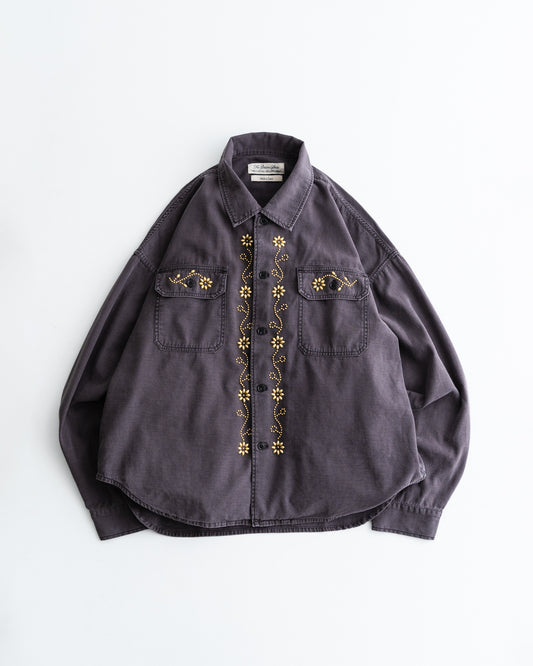 REMI RELIEF WIDE MILITARY SHIRT(花茎スタッズ)