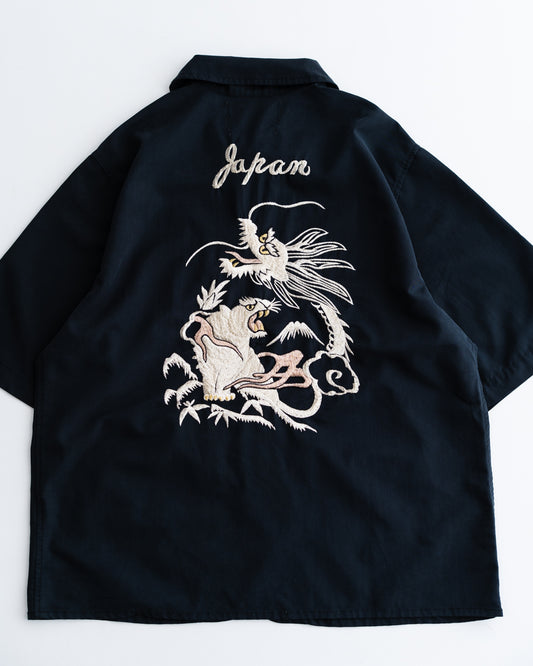 REMI RELIEF レーヨンフィブリルツイルS/Sシャツ(刺繍：⿓‧虎)