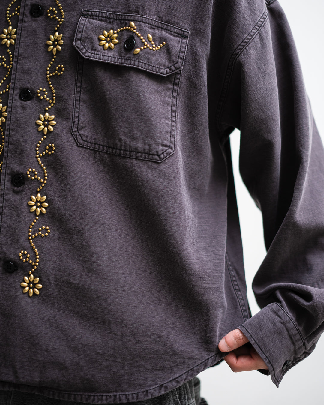 [LAST 1] REMI RELIEF WIDE MILITARY SHIRT(花茎スタッズ)