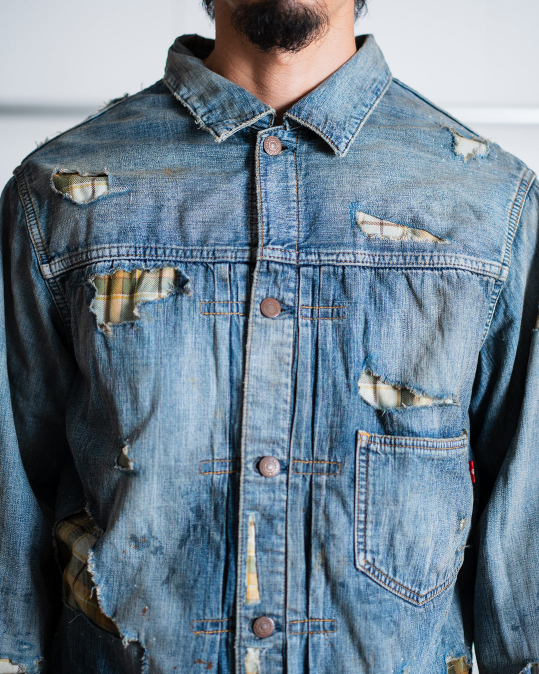 通販] ANACHRONORM(アナクロノーム) CHEAK COMBI DENIM JACKET