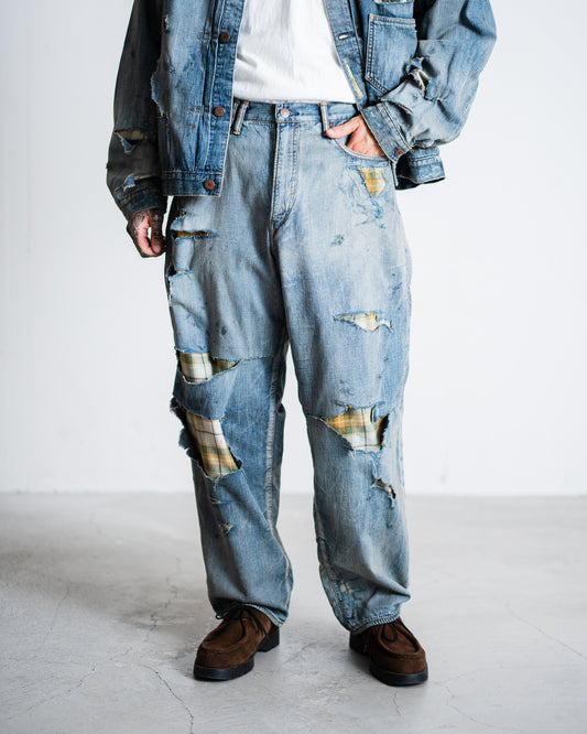 ANACHRONORM CHEAK COMBI DENIM 5P PANTS INDIGO(REMAKE) AN333-R