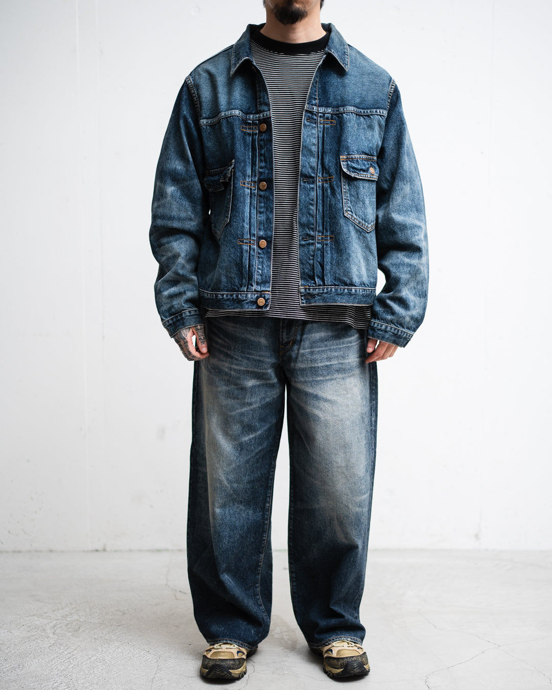 ANACHRONORMアナクロノームヴィンテージ加工デニムジャケット鬼フェード 通販] ANACHRONORM(アナクロノーム) AGING DOUBLE POCKET DENIM JACKET