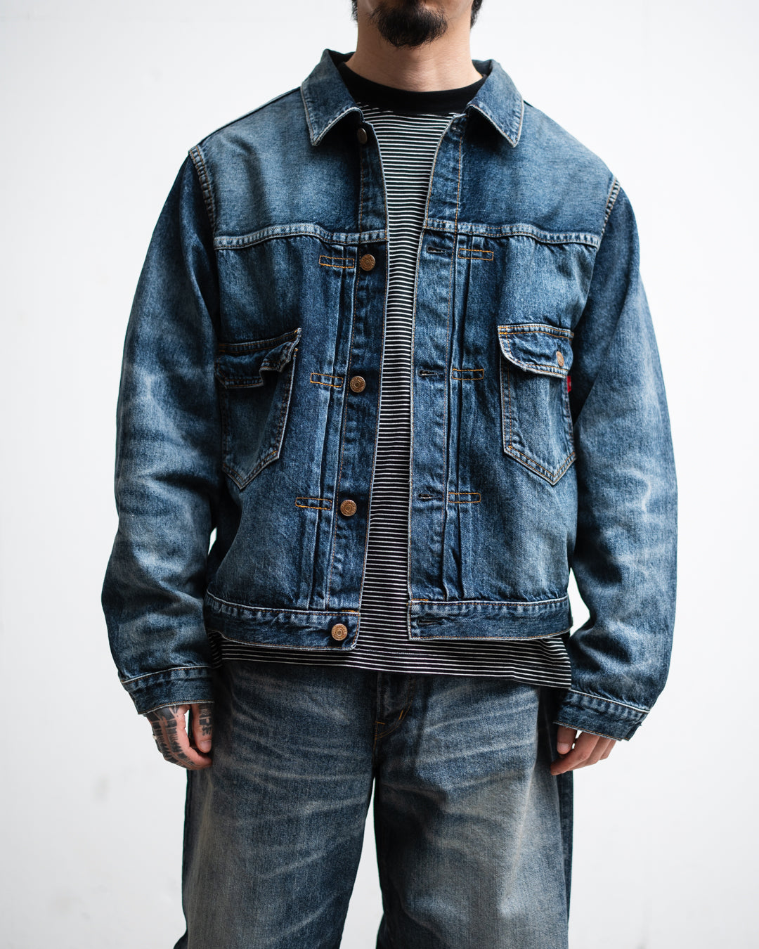 ANACHRONORM AGING DOUBLE POCKET DENIM JACKET