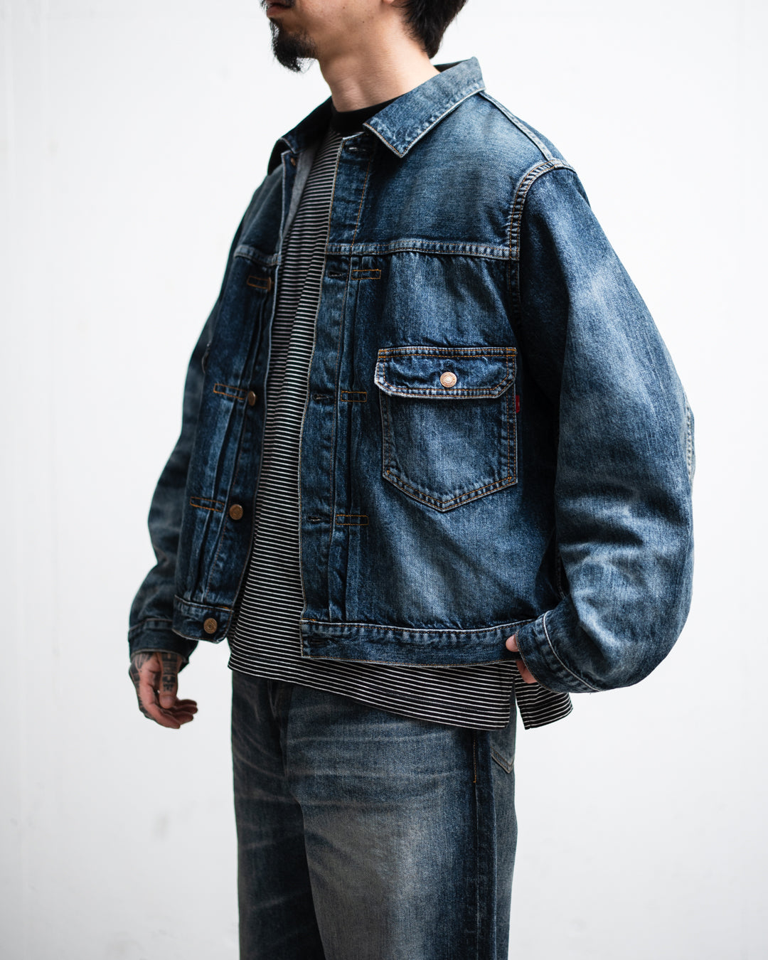 ANACHRONORM AGING DOUBLE POCKET DENIM JACKET