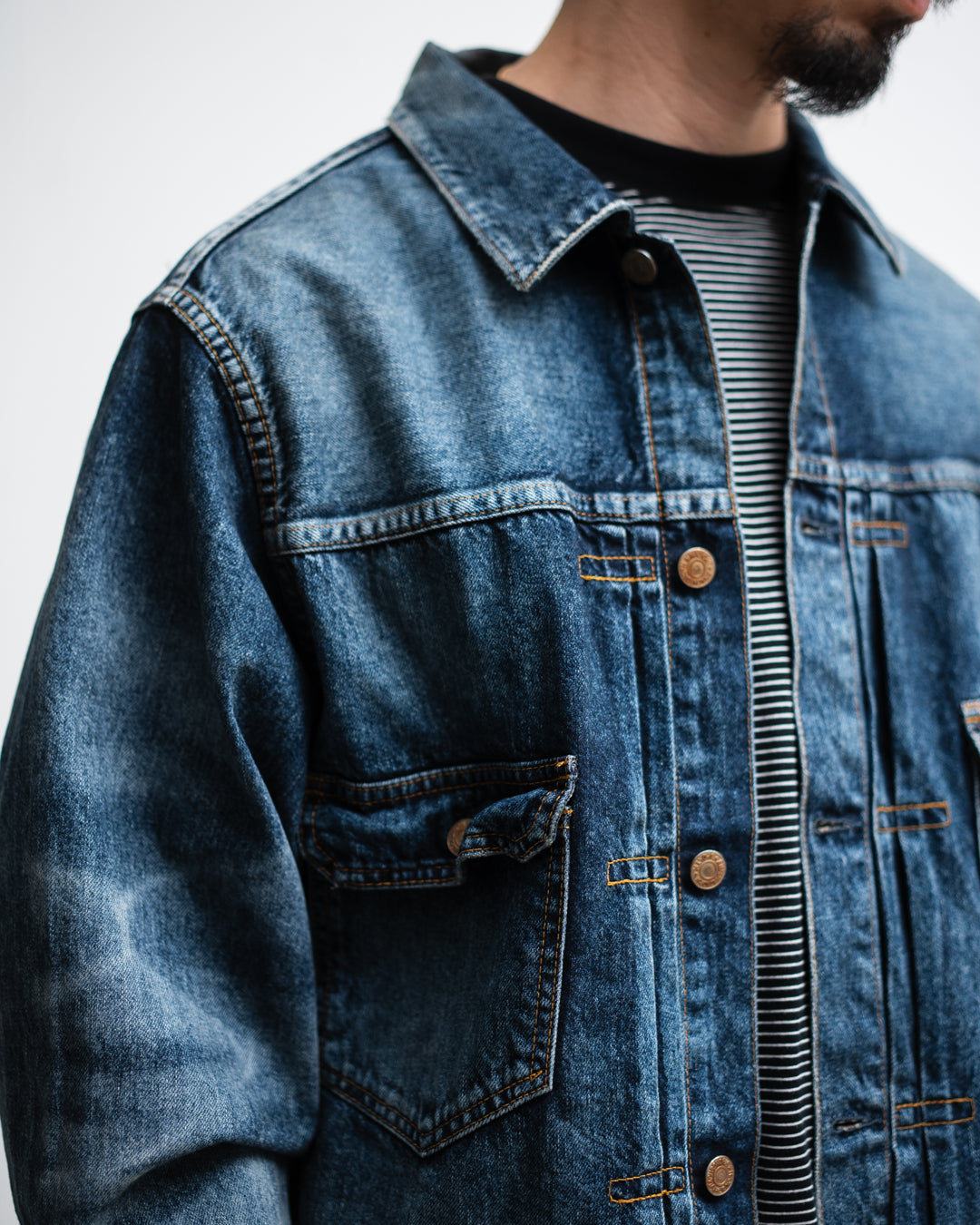 ANACHRONORM AGING DOUBLE POCKET DENIM JACKET
