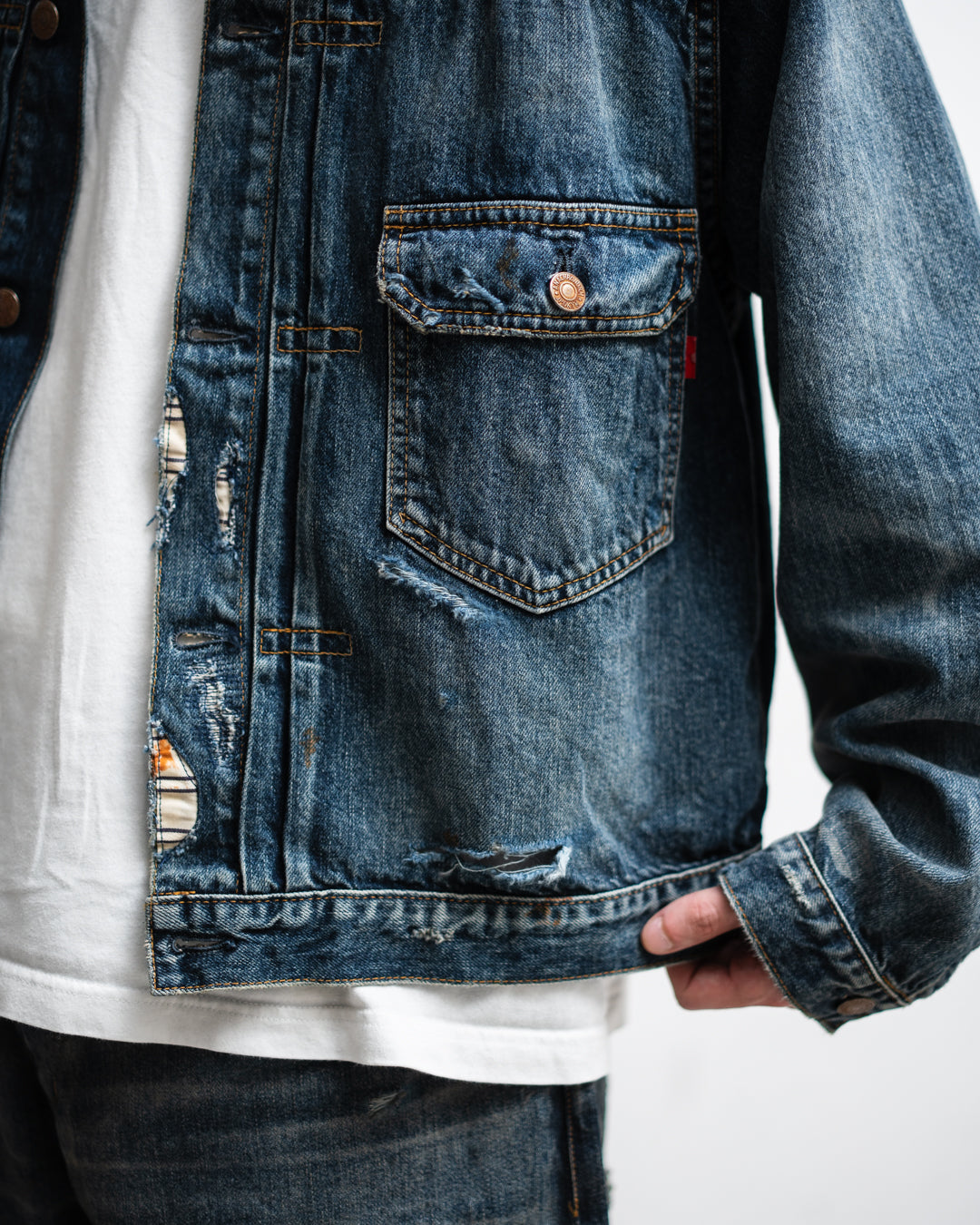 ANACHRONORM REMAKED DOUBLE POCKET DENIM JACKET