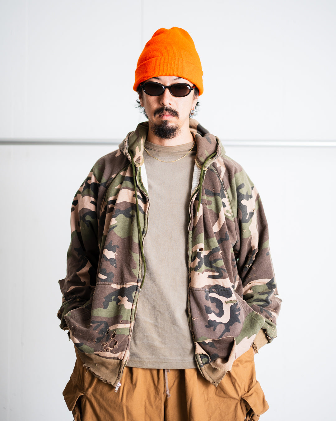 [8.30 sat 12:00 Release] ANACHRONORM HARD DAMAGED INNER WAFFLE SWEAT PARKA