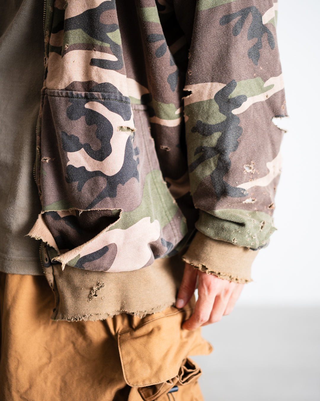 [8.30 sat 12:00 Release] ANACHRONORM HARD DAMAGED INNER WAFFLE SWEAT PARKA