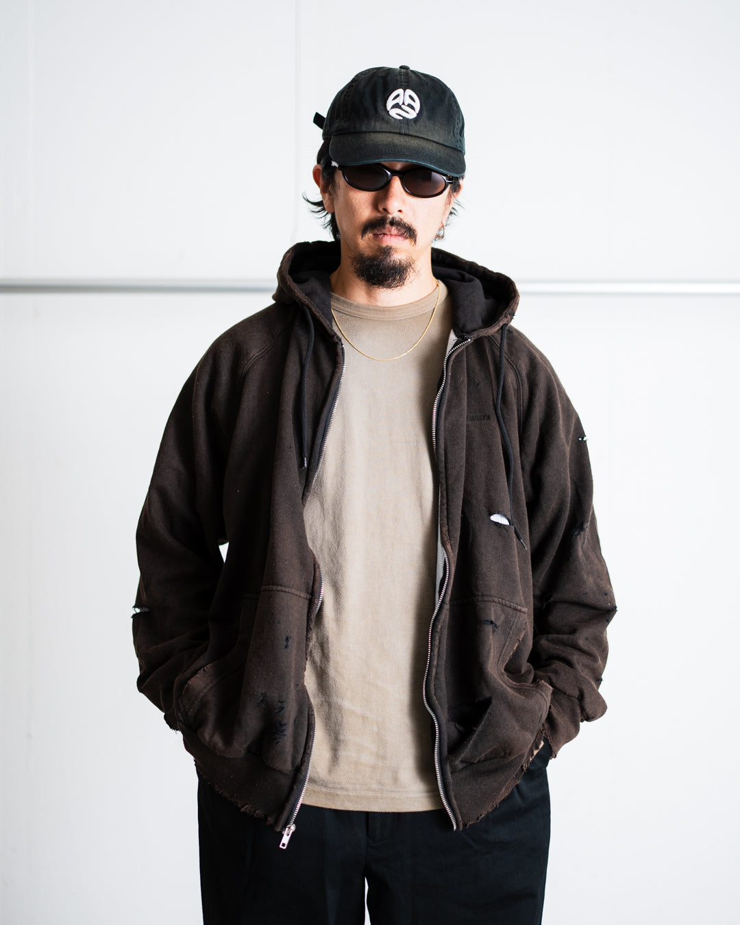 [8.30 sat 12:00 Release] ANACHRONORM HARD DAMAGED INNER WAFFLE SWEAT PARKA