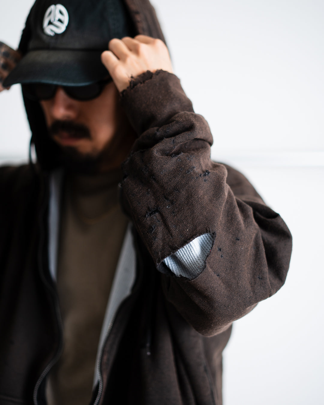 [8.30 sat 12:00 Release] ANACHRONORM HARD DAMAGED INNER WAFFLE SWEAT PARKA