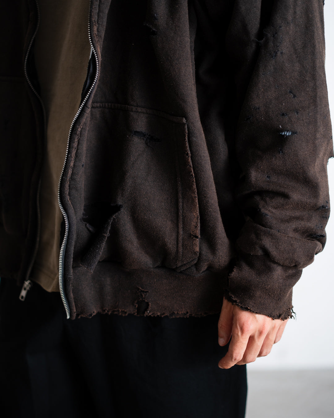 [8.30 sat 12:00 Release] ANACHRONORM HARD DAMAGED INNER WAFFLE SWEAT PARKA