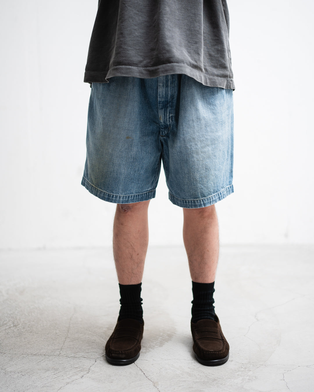 BOWWOW US ARMY DENIM SHORTS AGED