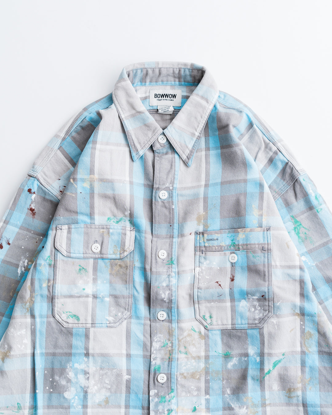 [LAST 1] BOWWOW PAINTER'S PAINT STAINED FLANNEL SHIRT