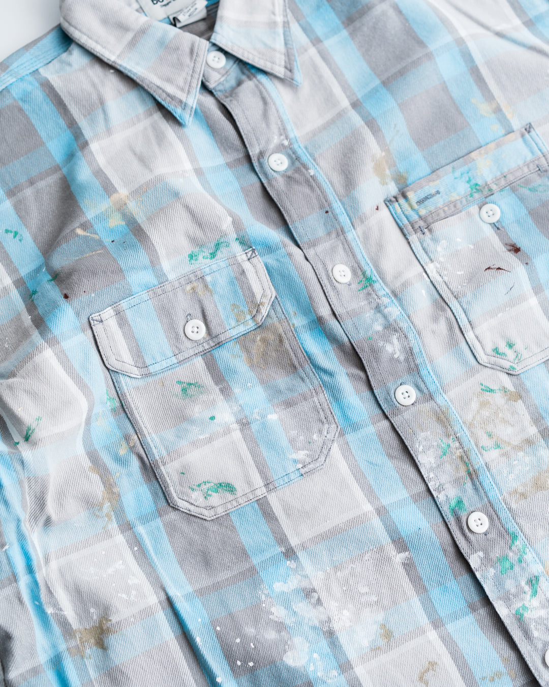 [LAST 1] BOWWOW PAINTER'S PAINT STAINED FLANNEL SHIRT