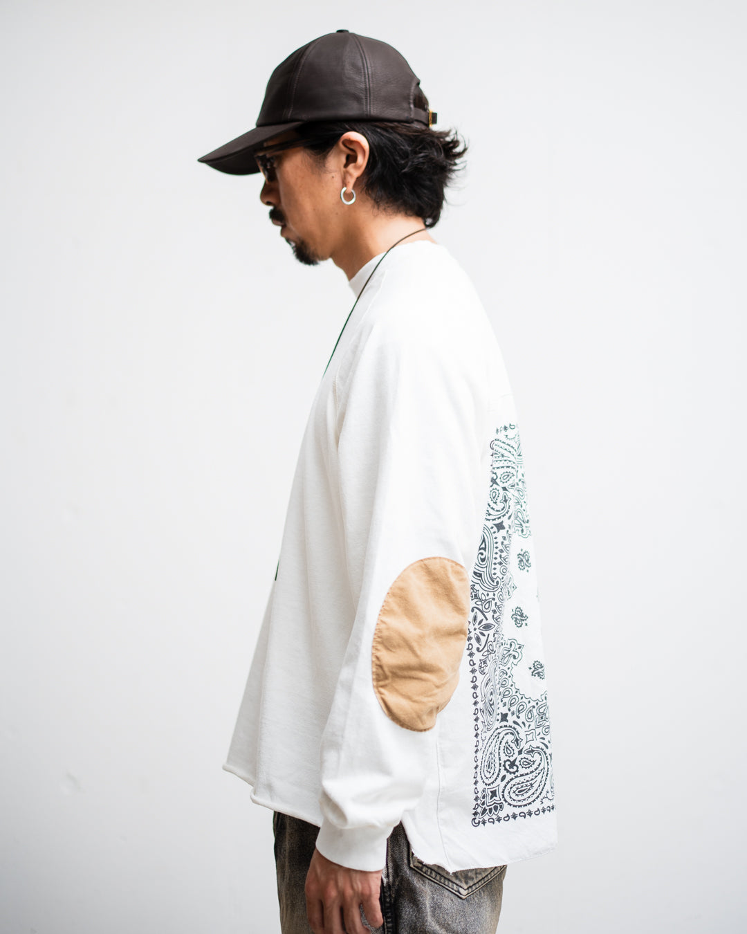 REMI RELIEF SP加工8/-天竺エルボーパッチロンT(バンダナ )